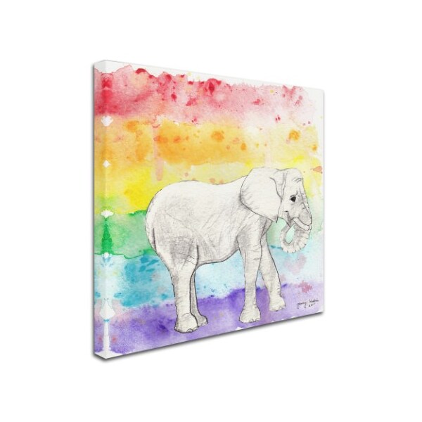 Tammy Kushnir 'Rainbow Elephant' Canvas Art,18x18